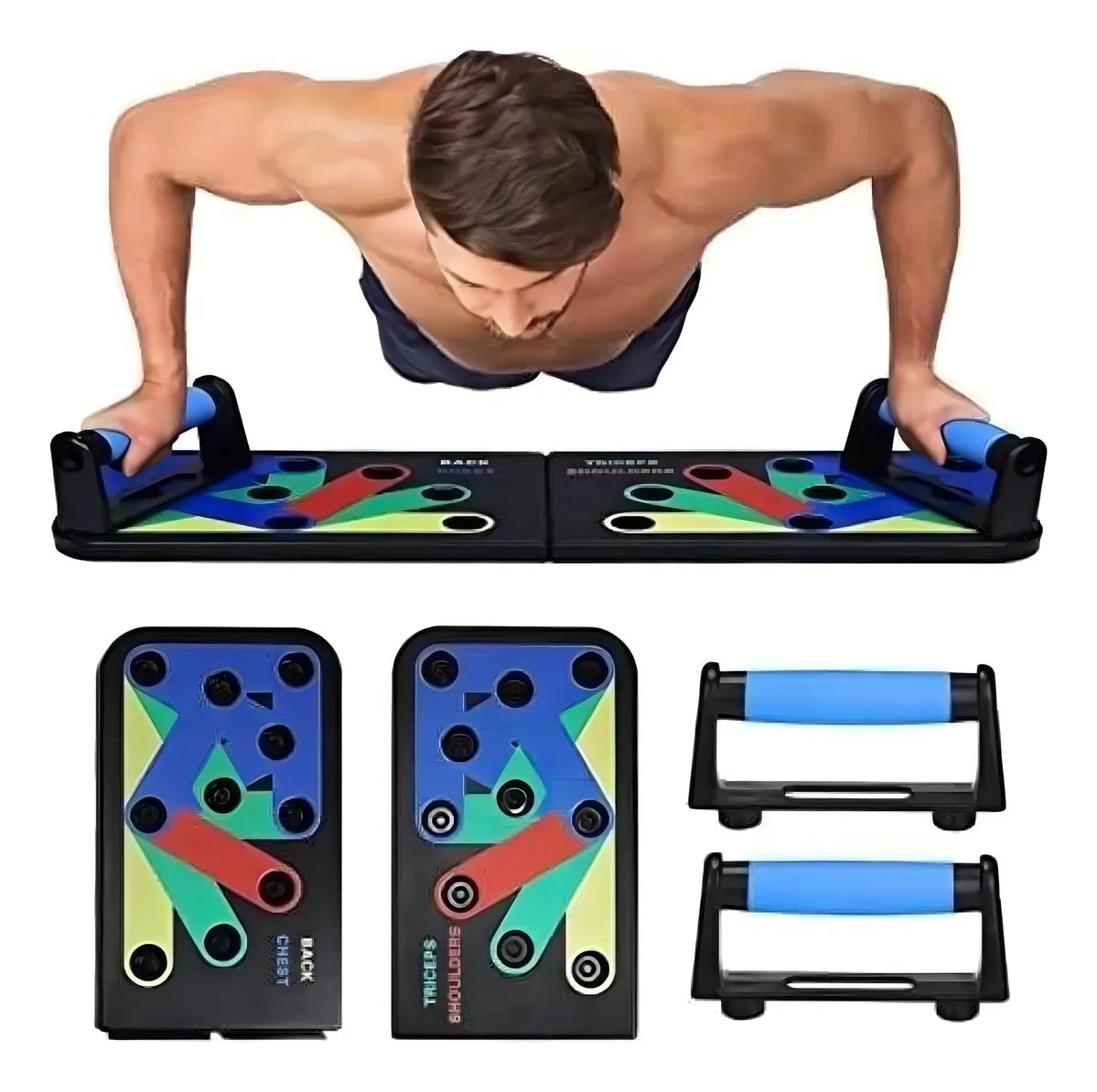 Tabla Soporte Pushup Plástico 150kg Antideslizante Ejercicio Multifuncional